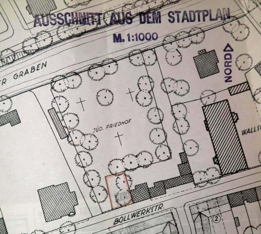 Plan des jüdischen Friedhofs